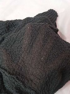 Dark Green Knit Sweater with Peter Pan Collar