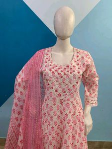 Cotton Kurta Set With Dupatta