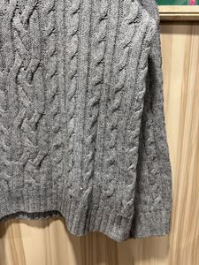 GAP Grey Cable Knit Mock Neck Sweater