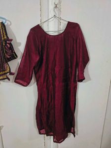 Pretty Maroon Kurta Palazzo Set