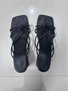 Minimalist Black Heeled Sandals