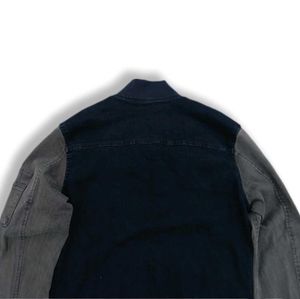 Two-Tone Denim Bomber Jacket