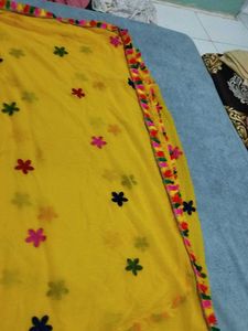 Yellow Embroidered Dupatta