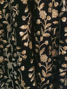 Elegant Black Velvet Floral Dress