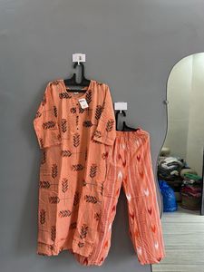Peach Kurta Set (L)