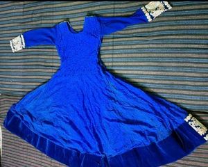 Elegant Blue Embroidered Anarkali