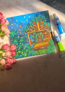 Mini cabin in wood Acrylic Painting