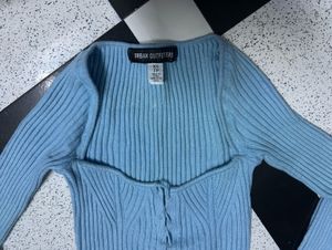 Cyan Blue Beautiful Bodyfit Crop Top