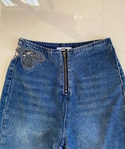 Butterfly Detail Wide Leg Jeans