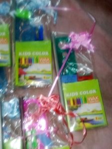 Seven Stationery sets with crayons