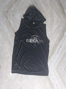 Black Sleeve Less Jersey