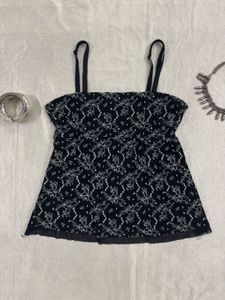 Black & White Floral Tank Top