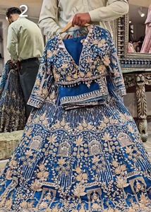 Elegant Peacock blue lehnga choli with Dupatta