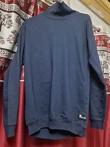 Navy Blue Turtleneck Sweatshirt