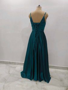 big flared satin gown