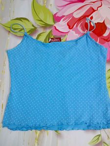 (1100)Blue Polka Dot Tank Top