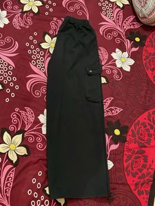 Black Wide Leg Cargo Pants