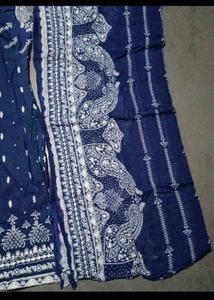 pakistani printed blue dress
