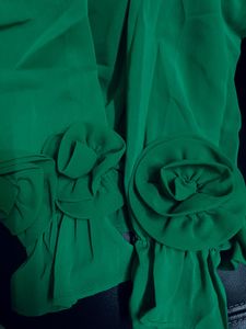 Elegant Green Floral Blouse