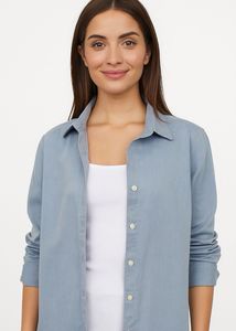 H&M oversized light blue iron shirt