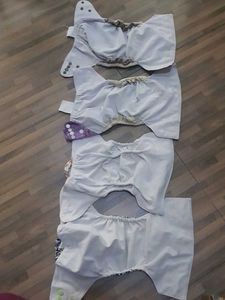 Cloth Diaper Lot of 4 Plus 7 Inserts Free