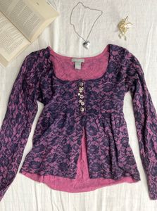 Beautiful Patterned Asymmetrical Empire Top