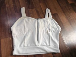 White Crop Tank Top