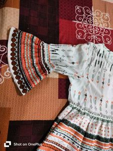 Patterned Bell Sleeve Top