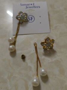 Pearl Drop Flower Earrings