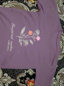 Purple Floral Graphic T-Shirt