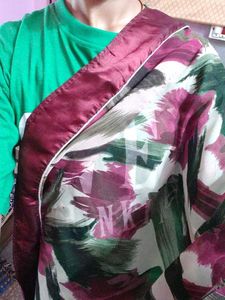 maroon and green saree