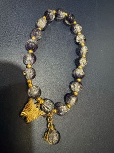 Grey Beaded Charm Bracelet