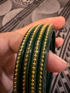 Green & Gold Bangle Set