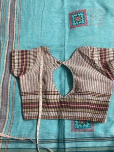Striped Cotton Saree with Blouse
