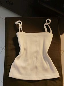 Y2k Minimalistic White Tank Top