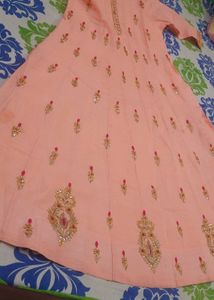 Peach Embroidered Gown
