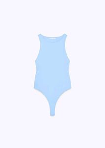 Zara H&amp;M  Sky Blue Cut sleeves Bodysuit Top