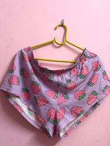 Strawberry Print Shorts