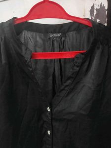 Black Button-Down Blouse