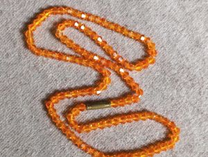 Orange Gold Beaded Necklace