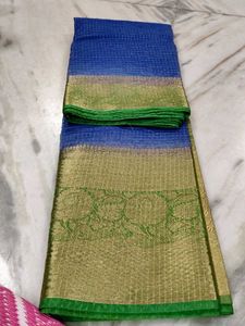 Elegant Blue &amp; Green Saree