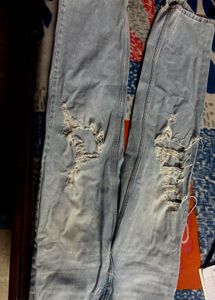 Loose straight high waist demin