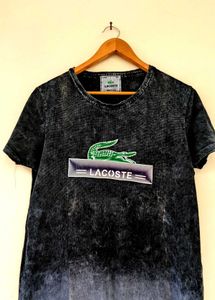 Lacoste branded tshirt shaded charcoal in sale