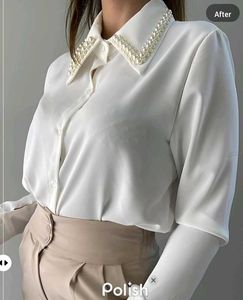 New With Tag Premium Off White Beads Shirt