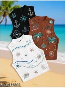 Tropical Embroidered Tank Top