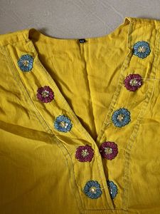 Yellow Embroidered Kurta Set