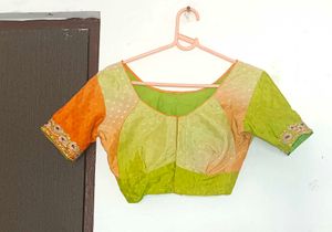 Green And Orange Saree