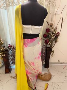 Yellow tiedye saree(blouse not included)
