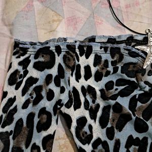 Y2k Leopard Print Off Shoulder Top