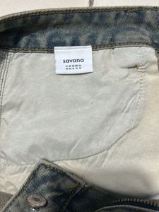 Vintage Distressed High-Waisted Wide-Leg Jeans